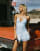 Princess Polly Love Is Alice slinky lace asymmetric insert cami mini dress in baby blue