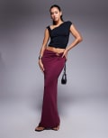 [Princess Polly] Princess Polly low rise gold metal detail maxi skirt in purple 14 PURPLE