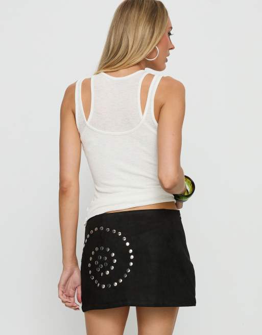 Princess Polly Nalana minirok met studs in zwart, 4 van 4