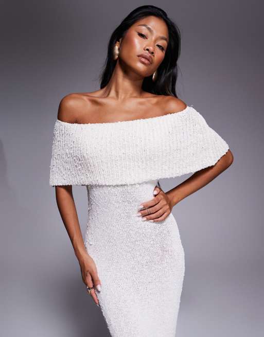 トップス pedestalpolo Princess Polly Nixen deep off the shoulder boucle knit maxi dress