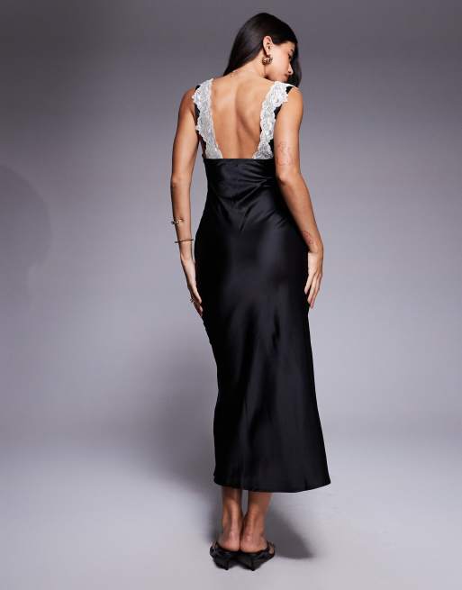 Princess Polly - Nourish - Robe courte avec liens devant et dentelle contrastante - Noir, 3 de 4