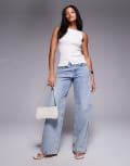 [Princess Polly] Princess Polly Ollie low rise straight leg jeans in light blue wash 14 Light blue wash