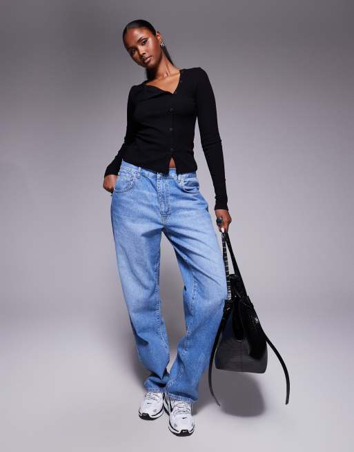 トップス pedestalpolo Princess Polly Passoni ribbed asymmetric snap detail long sleeve