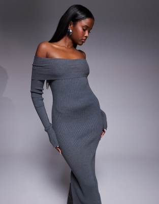 Princess Polly Phylis foldover off the shoulder rib knit back slit