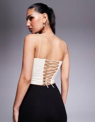 Princess Polly Pleated Lace Up Back Detail Corset Top