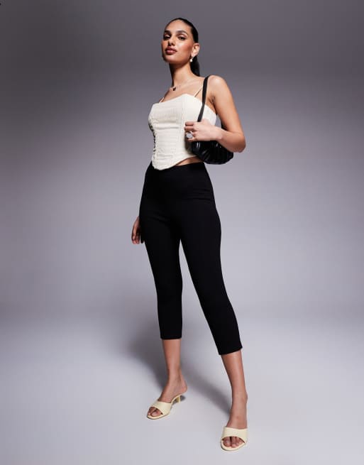 Princess Polly pleated lace up back detail corset top in cream ASOS