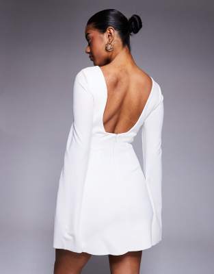 PRINCESS POLLY POCKET DETAIL FLARED SLEEVE LOW BACK MINI DRESS 