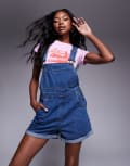 [Princess Polly] Princess Polly pocket front denim dungarees in blue 8 BLUE
