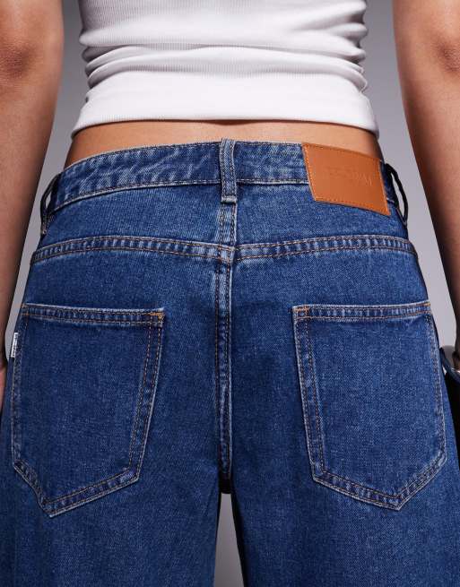 Princess Polly Ramos low rise wide leg jeans in dark blue, 4 of 5