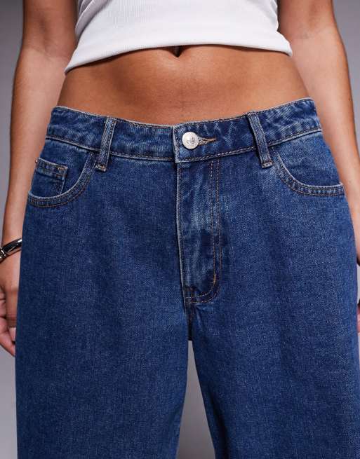Princess Polly Ramos low rise wide leg jeans in dark blue, 5 of 5