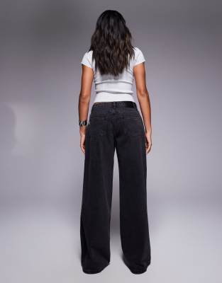 Princess Polly Ramos Low Rise Denim Jeans In Black