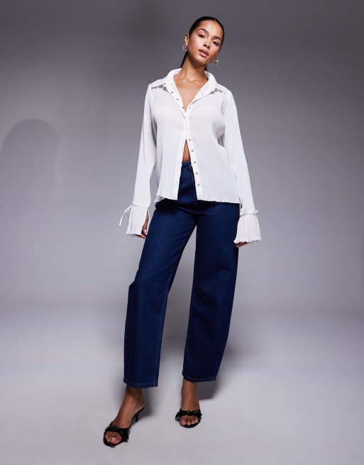 princess polly dress shirt Tawni Long Sleeve Shirt Mini Dress | Blue | Womens