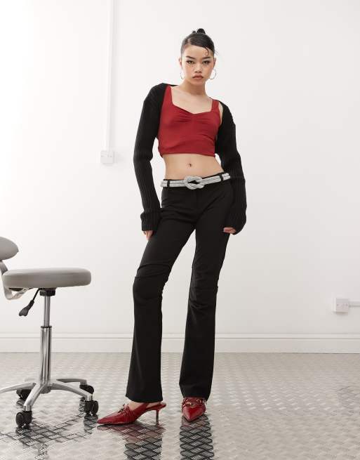 Princess Polly ribbed knit bolero in black, 4 of 4