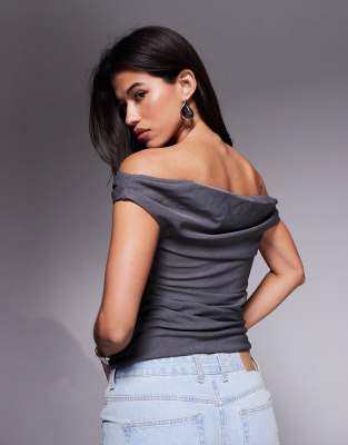Princess Polly Ruched Drape Detail Off The Shoulder Top