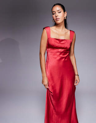 Princess Polly Satin Square Neck Maxi Dress