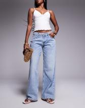 Calvin Klein Jeans low rise distressed baggy jeans in sunbleached wash