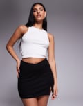 [Princess Polly] Princess Polly side-split mini skort in black 12 BLACK