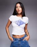 [Princess Polly] Princess Polly stingray motif baby tee in white 6 WHITE