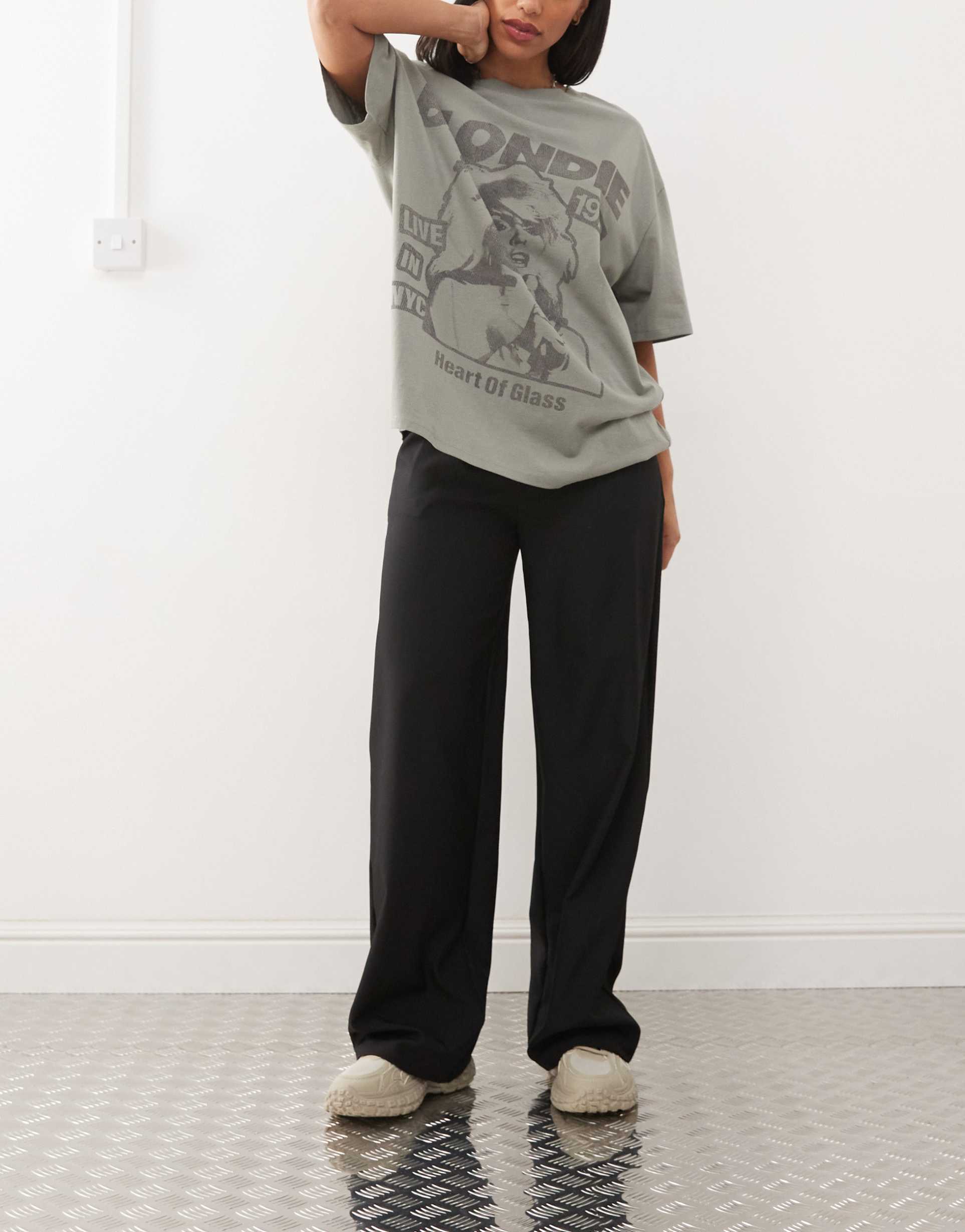 princess polly tailored wide leg pants in black