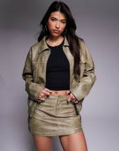 ASOS DESIGN low rise column burnout flocked mesh skirt in black