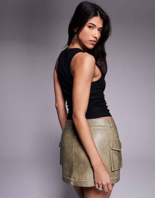 Faux Leather Oh Polly Leather Skirt Princess Polly Tanza Leather