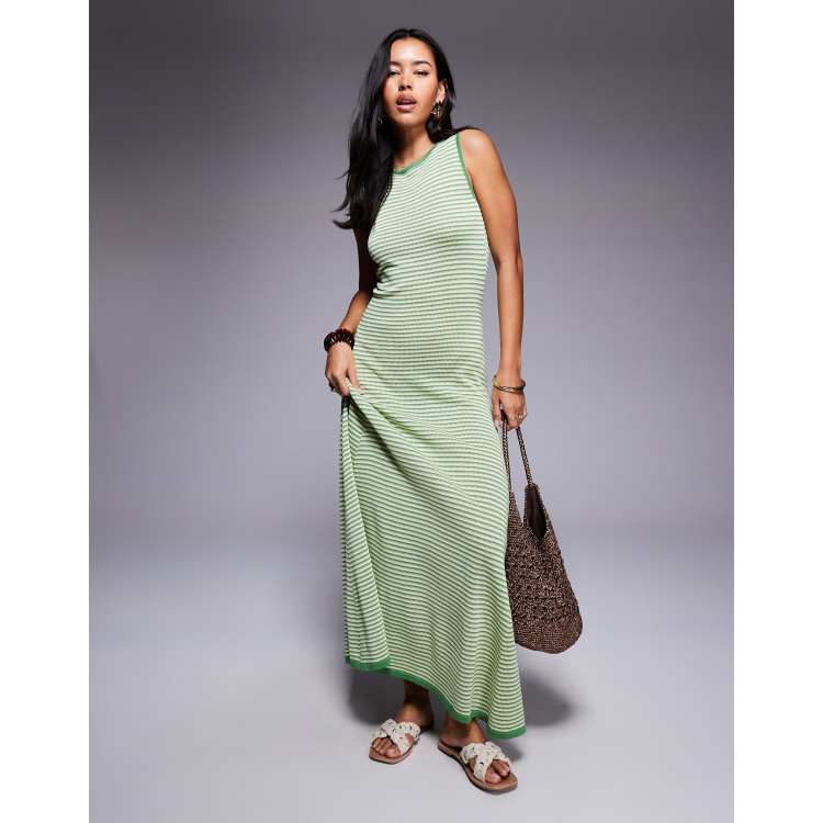 Princess Polly Tavison knit sleeveless maxi dress in green stripes | ASOS