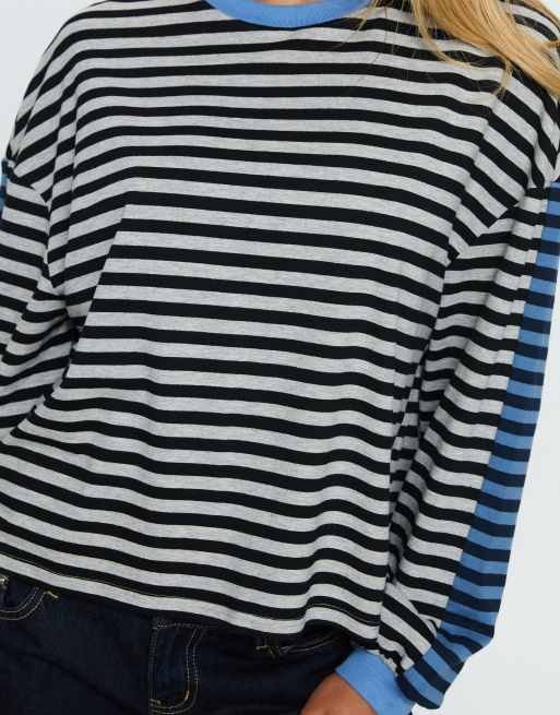 Princess Polly Taysha cotton rich crew neck drop shoulder long sleeve ...