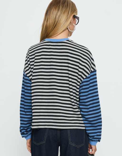 Princess Polly Taysha cotton rich crew neck drop shoulder long sleeve ...