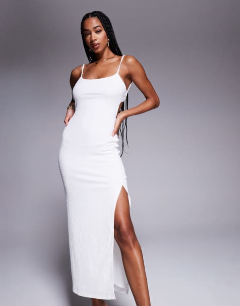 Princess Polly v neck cross back maxi dress in white - view 1