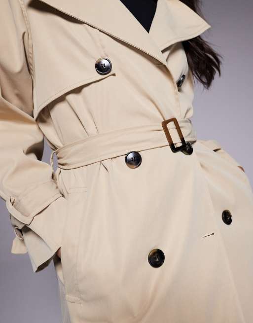 Princess Polly Westwind double breasted belted midi trench coat in beige, 4 of 4