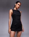 [Princess Polly] Princess Polly Yumiko slash neck sleeveless tie back skort playsuit in black 8 BLACK