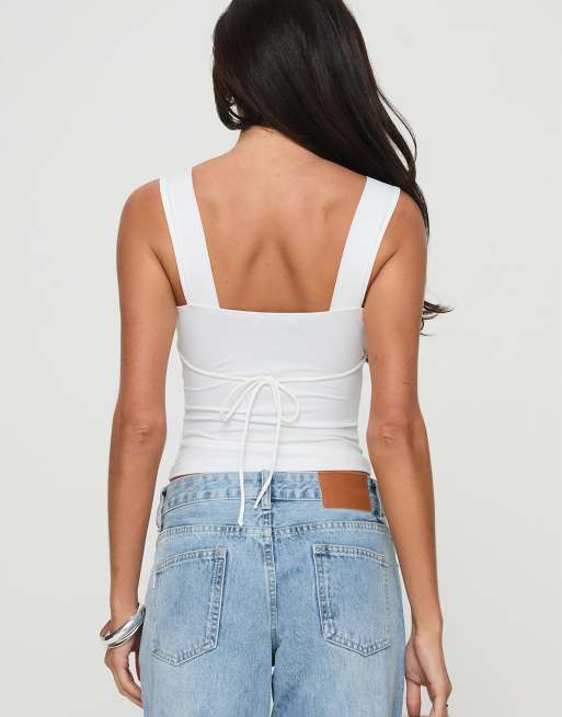 Princess Polly - Zyair - Top in pizzo bianco con allacciatura, 3 di 4
