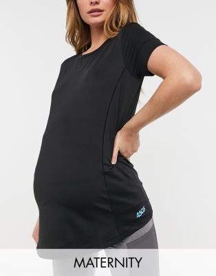 фото Приталенная футболка для беременных с декоративными швами asos 4505 maternity-голубой