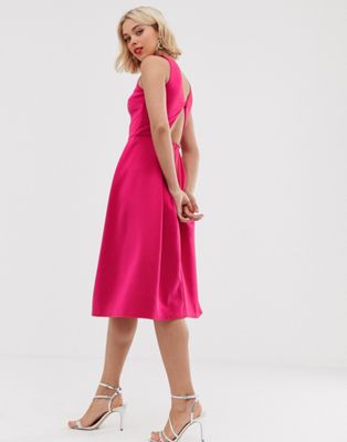 фото Приталенное платье с вырезом на спине true violet-розовый