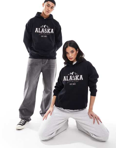 PRNT Alaska front and back print hood in black - view 1