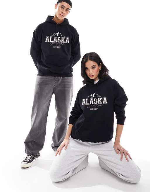 PRNT Alaska front and back print hood in black