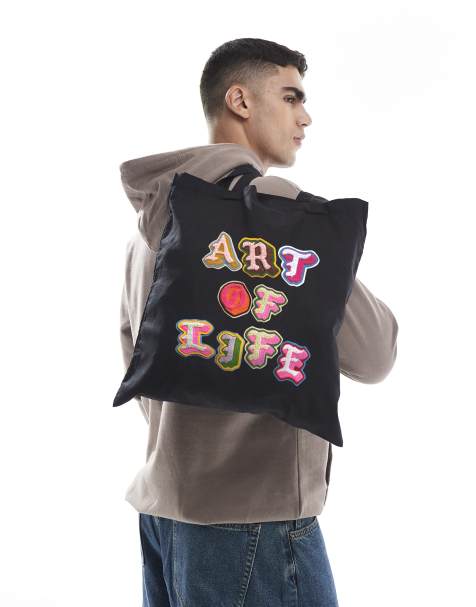 PRNT Aol badges tote bag in black - view 1