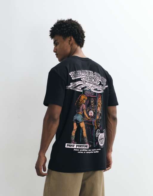 PRNT Better luck next life relaxed t-shirt in black, 3 of 4