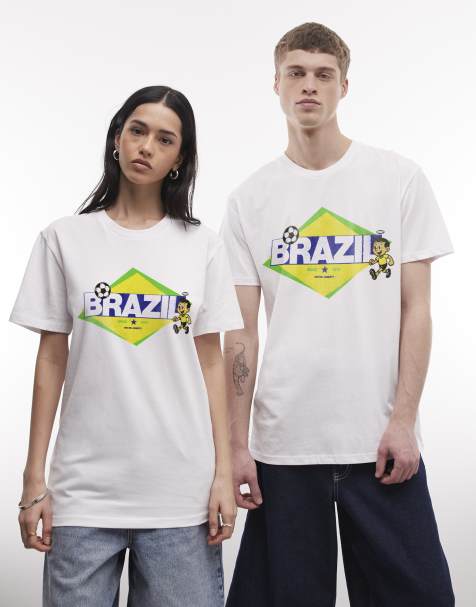 PRNT Brazil football mascot graphic relaxed fit t-shirt in white