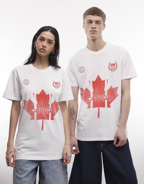 PRNT Canada football graphic relaxed fit t-shirt in white - view 1