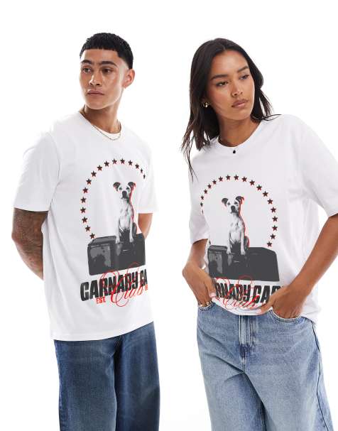PRNT Carnaby care club front print relaxed t-shirt in white - view 1