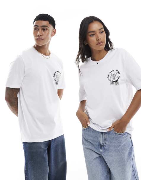 PRNT Chilled as pho front print and back print relaxed t-shirt in white - view 1