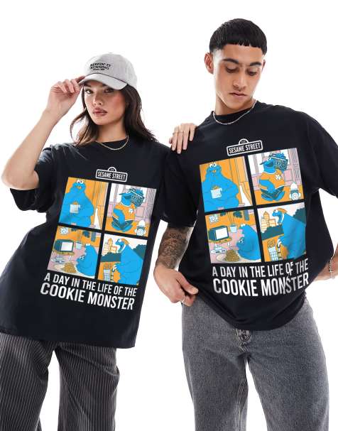 PRNT Cookie monster day in the life t-shirt in black - view 1