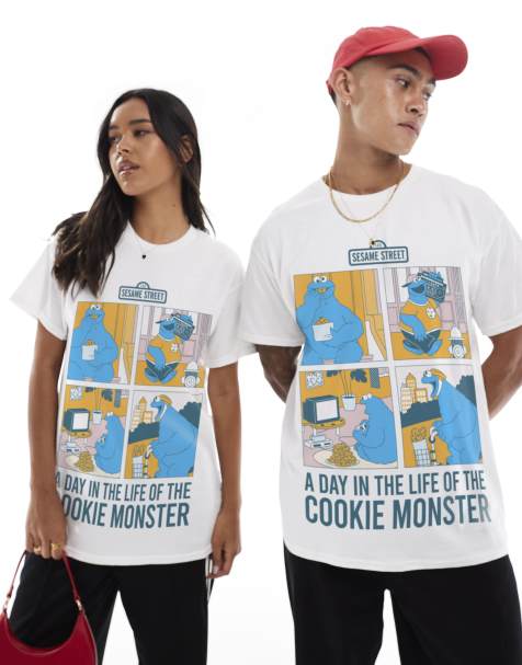 PRNT Cookie monster day in the life t-shirt in white - view 1