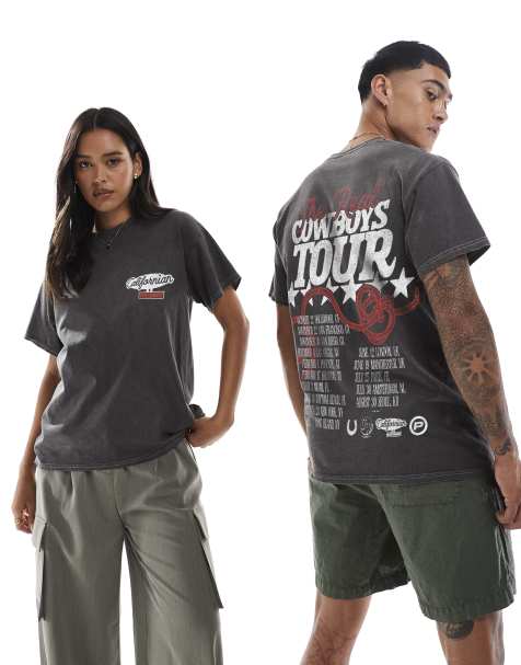 PRNT cowboys tour t-shirtin charcoal overdye - view 1