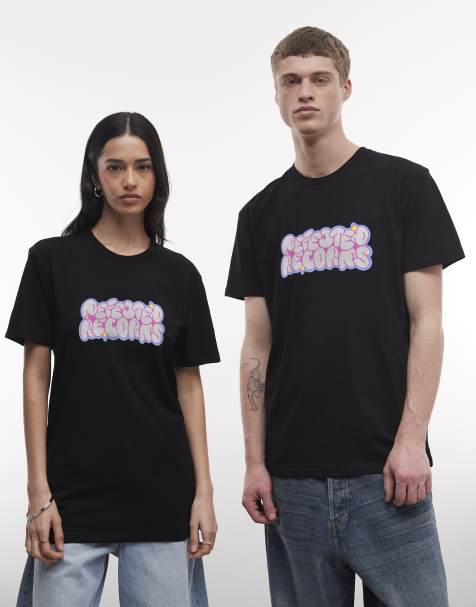 Prnt - Defected Records - bubble graffiti t-shirt in black - view 1