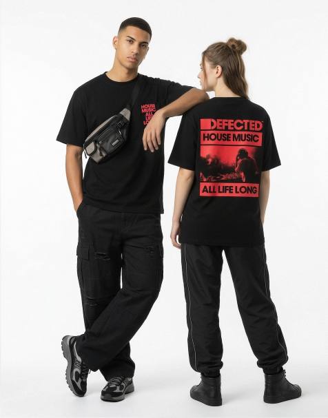 Prnt - Defected Records - house music t-shirt in black  - view 1