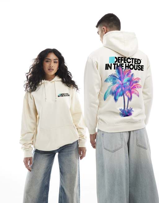 Prnt - Defected Records - in the house palm hoody in vanilla , 4 of 4