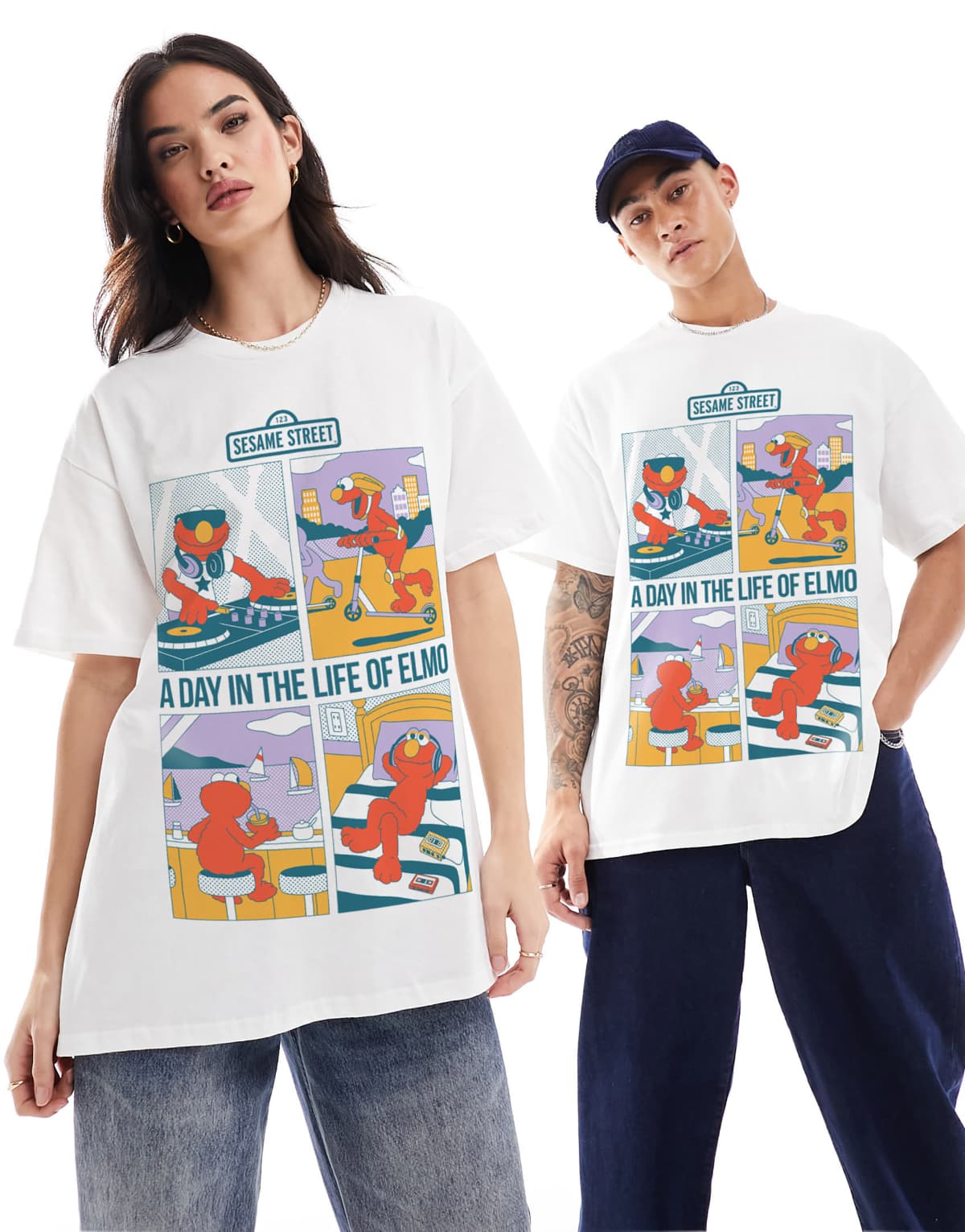 PRNT Elmo day in the life t-shirt in white
