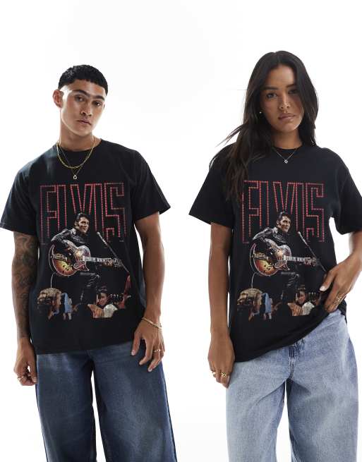 PRNT Elvis vintage oversized t-shirt in black